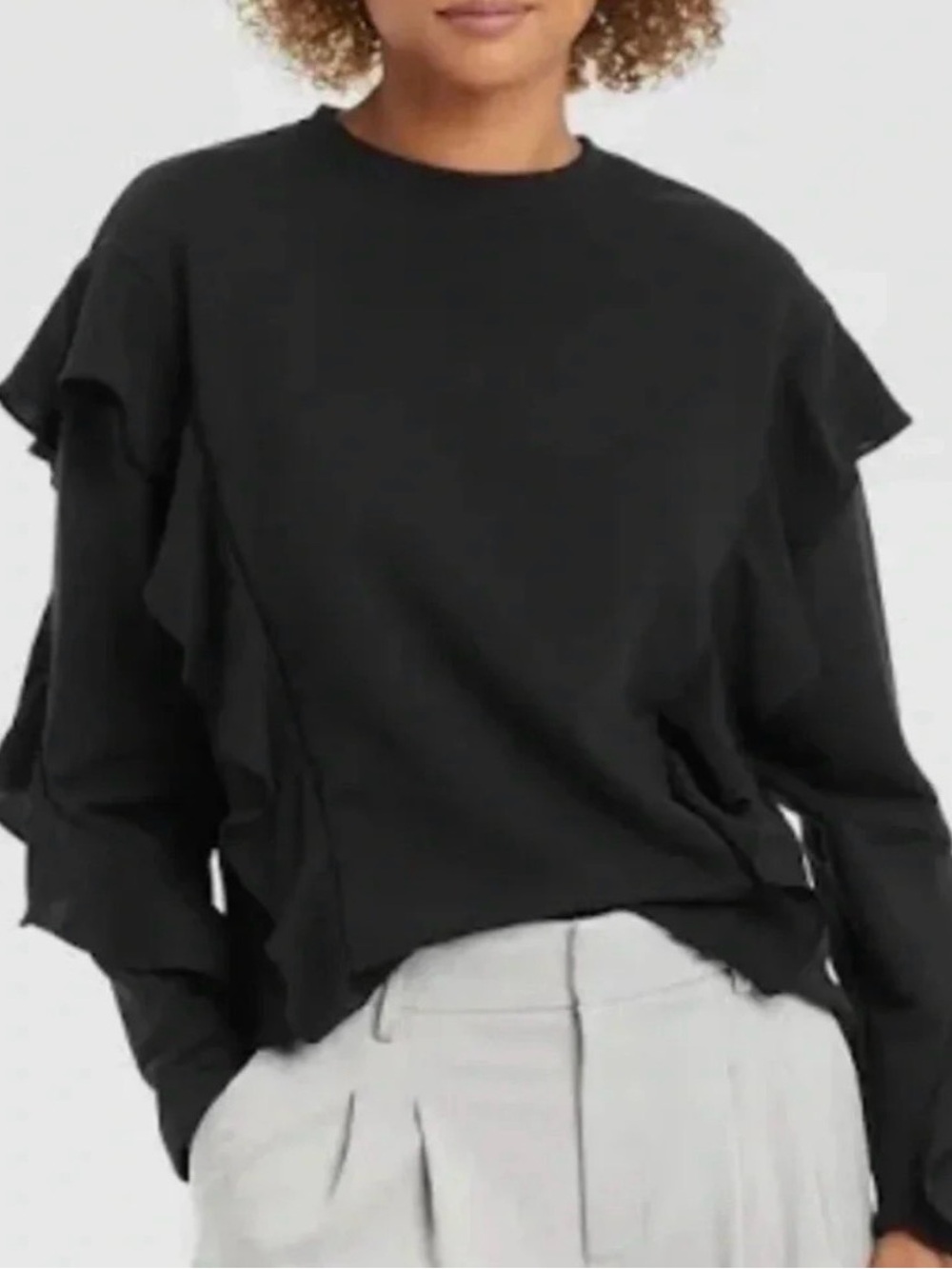 Target A New Day Black Ruffle Sweatshirt